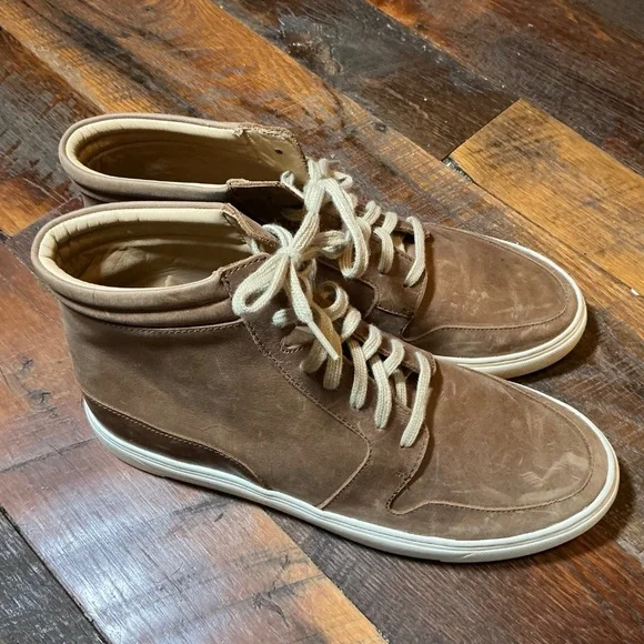 Nisolo Everyday Mid Top Men’s Sneakers Tobacco Brown Leather Size 9.5 - Picture 12 of 12